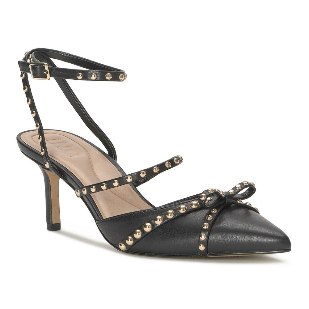 INC International Concepts Black Heels with Gold Studs Size 10✨ New With Box